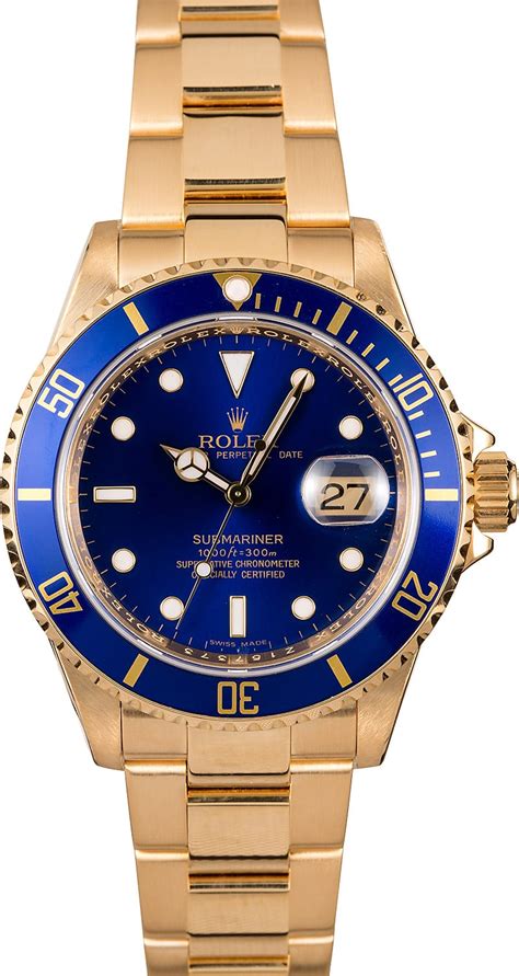 rolex submariner 16618 yellow gold|rolex 16618 for sale.